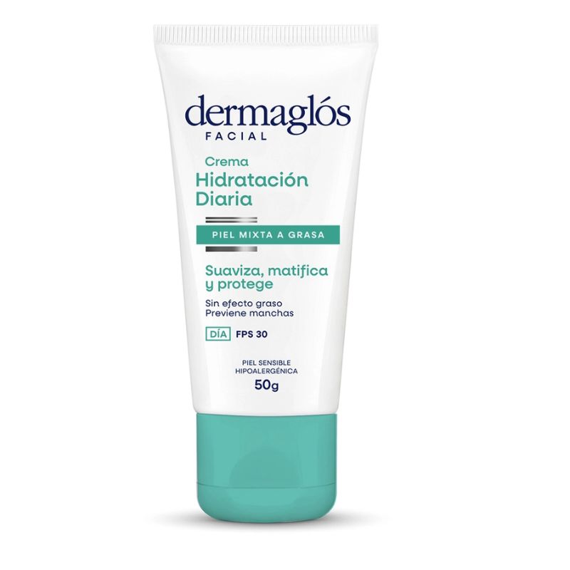 DERMAGLOS CREMA FACIAL HIDRATANTE MATIFICANTE DÍA PIEL MIXTA X 50 G.